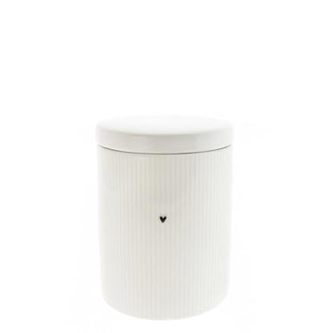 Bastion Collections Vorratsbehälter Relief Heart Keramik weiß schwarz H14,5cm Aufbewahrung Küchenaccessoires BC LI/JAR 004 WH im Sale